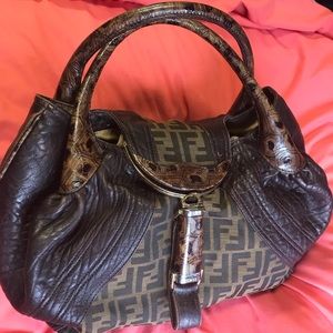 Fendi Zucca spy tortoise hobo bag/wallet combo!